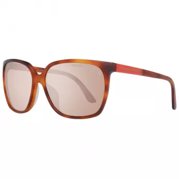 Porsche Design P8589-60E Damen-Sonnenbrille - Gunmetal Grey, rechteckiges Gestell, UV400-Schutz