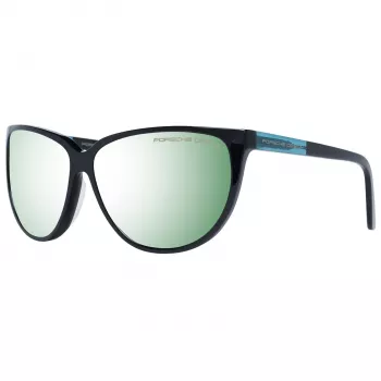 PORSCHE DESIGN Damen-Sonnenbrille P8588-61A - Schwarzer Rahmen, graue Gläser, 61/13/135 mm