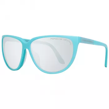 PORSCHE DESIGN Damen-Sonnenbrille P8588-61B Rechteckiger Metallrahmen Silber/Palladium Graue Gläser 61/13/135 mm