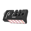 Port Connect Desktop-Kabelmanager für Maus und Tastatur – selbstklebender Silikon-Clip, 3 Schlitze, Schwarz