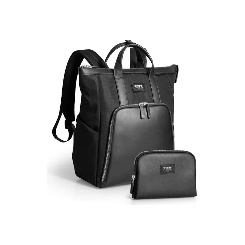 PORT DESIGNS Muse Signature Laptop-Rucksack für 16 inch-Laptops, Schwarz, 20L, recyceltes Polyester