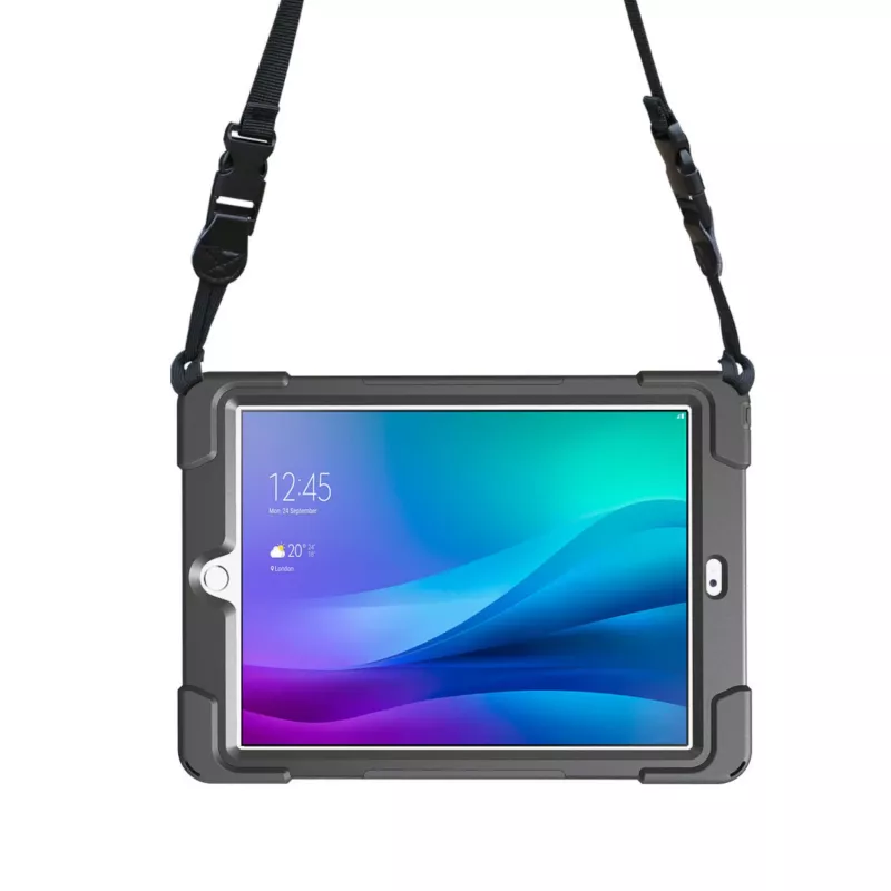 Port Designs Pro Shock 360 Robustes Schutzetui und rotierendes Folio für Samsung Galaxy Tab A9+ - Schwarz