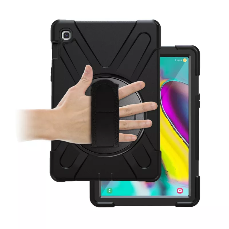 Port Designs Pro Shock 360 Robustes Schutzetui und rotierendes Folio für Samsung Galaxy Tab A9+ - Schwarz
