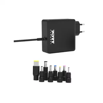 PORT Universal-Laptop-Netzteil 65W mit 8 Steckern - Schwarz