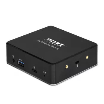 PORT USB-C 11-in-1 Multiport Hub Docking Station - 2x HDMI 4K, 3x USB-A, USB-C PD 100W, RJ45 Gigabit Ethernet, Audio Jack - Schwarz