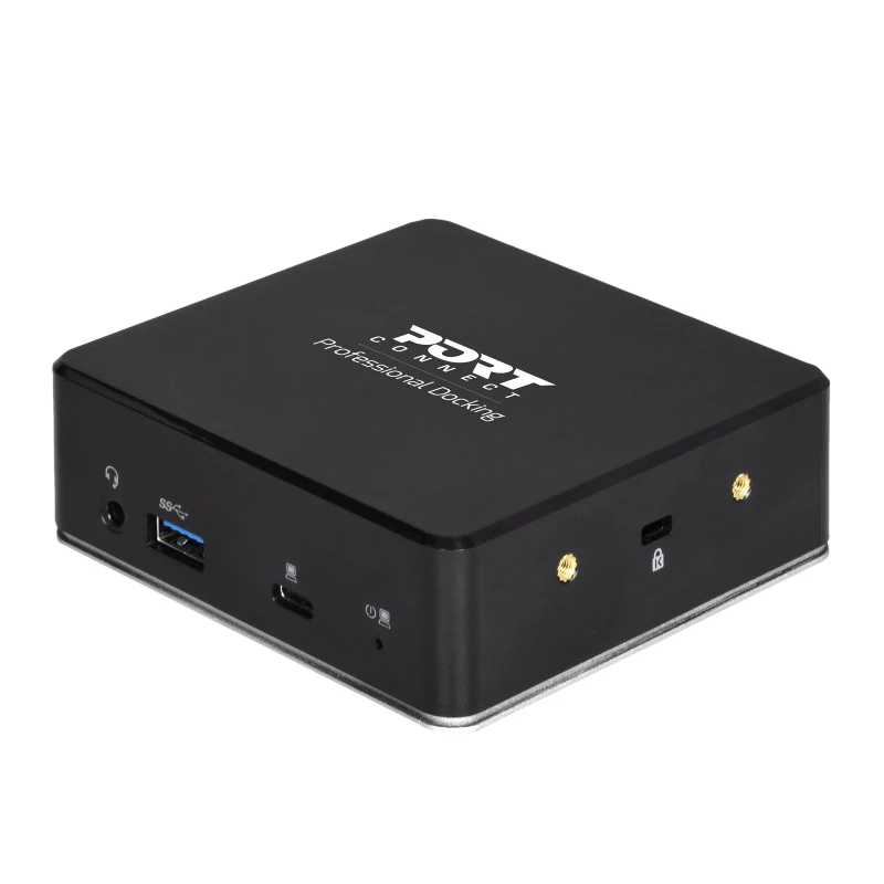 PORT USB-C 11-in-1 Multiport Hub Docking Station - 2x HDMI 4K, 3x USB-A, USB-C PD 100W, RJ45 Gigabit Ethernet, Audio Jack - Schwarz
