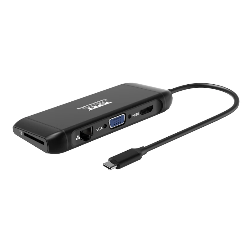 PORT USB-C Docking Station 11-in-1 Hub mit 4K HDMI, VGA, Gigabit Ethernet, 100W PD, USB 3.1, SD/MicroSD, Audio - Schwarz