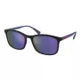 PRADA Linea Rossa Herren-Sonnenbrille PS01TS-16G05U, mattschwarzer Rahmen, graue verspiegelte Silbergläser, 55/19/140 mm