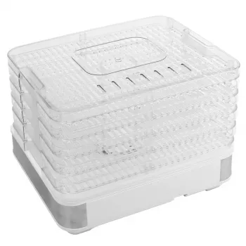 PRIME3 SFD51 Dörrgerät Transparent & Weiß 420 W 5 Etagen Digitaler Timer