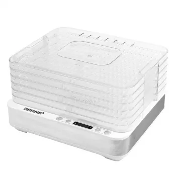 PRIME3 SFD51 Dörrgerät Transparent & Weiß 420 W 5 Etagen Digitaler Timer