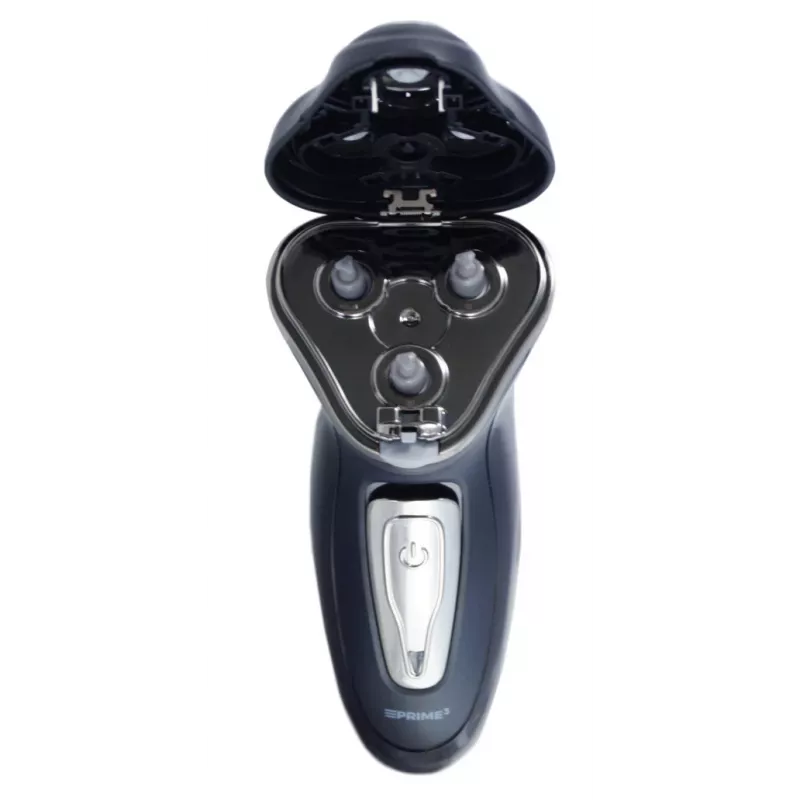 PRIME3 SRS11 Herren-Rotationsrasierer mit Pop-up-Trimmer, Schwarz/Silber