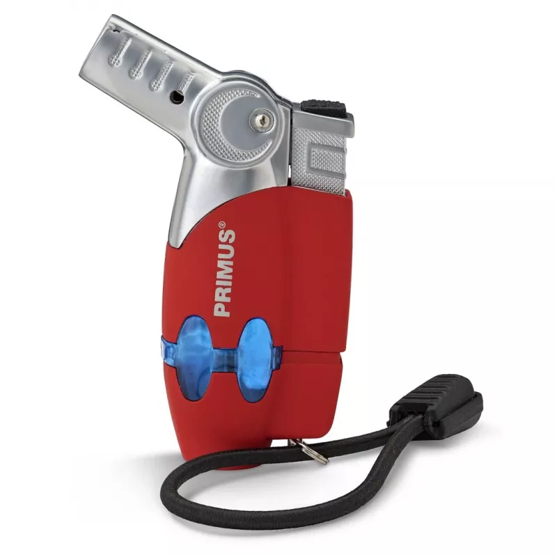 Primus PowerLighter III Spark Piezo Küchenanzünder – Rot, nachfüllbar mit Butangas, windfest, einstellbare Flamme, Outdoor & Camping