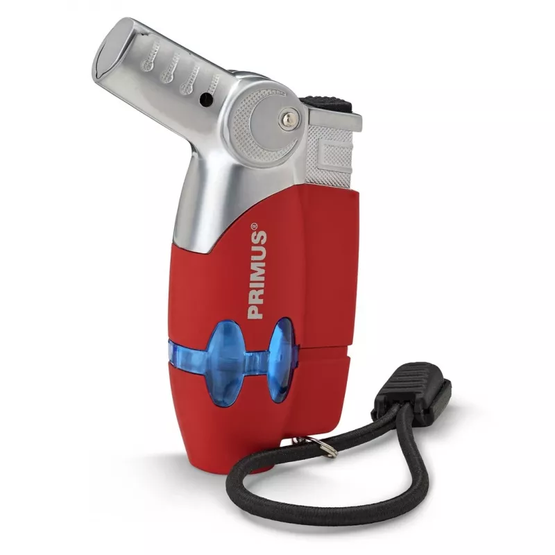 Primus PowerLighter III Spark Piezo Küchenanzünder – Rot, nachfüllbar mit Butangas, windfest, einstellbare Flamme, Outdoor & Camping