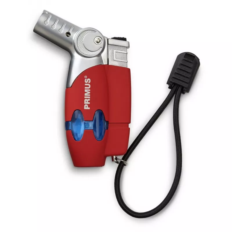 Primus PowerLighter III Spark Piezo Küchenanzünder – Rot, nachfüllbar mit Butangas, windfest, einstellbare Flamme, Outdoor & Camping