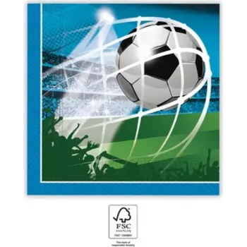 PROCOS Football Party 2-lagige Papierservietten 20er-Pack 33x33 cm Grün/Weiß/Schwarz (93747)