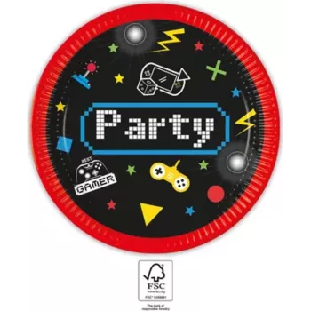 PROCOS Gaming Party Pappteller 23cm 8er-Pack (93769)