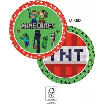 Procos Minecraft Party Pappteller 23 cm 8er-Pack 95441