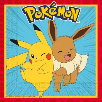 Procos Pokemon 2-lagige Papierservietten 20er-Pack, 33 x 33 cm, Mehrfarbig 98393