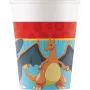 Procos Pokémon Pappbecher 8er-Pack 200ml Pikachu Glumanda Schiggy Bisasam Partybecher 98401
