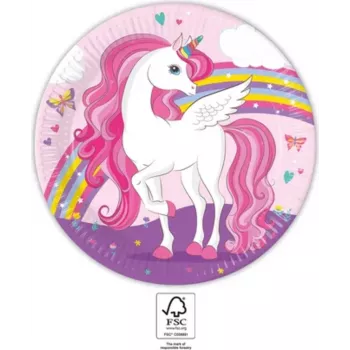 Procos Einhorn Regenbogen Pappteller für Einhorn-Partys (93757)