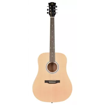 Prodipe Guitars SD25 Dreadnought Akustikgitarre - Decke aus massiver Sitka-Fichte, Boden und Zargen aus Mahagoni, Natural High Gloss