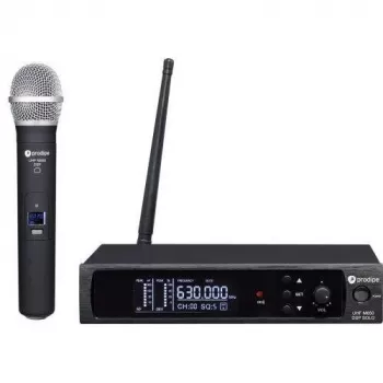 Prodipe M850 DSP SOLO UHF F5 Drahtloses Gesangssystem mit dynamischem Nierenmikrofon, True-Diversity-Empfänger, 100 wählbaren Kanälen, integriertem DSP, 100m Reichweite