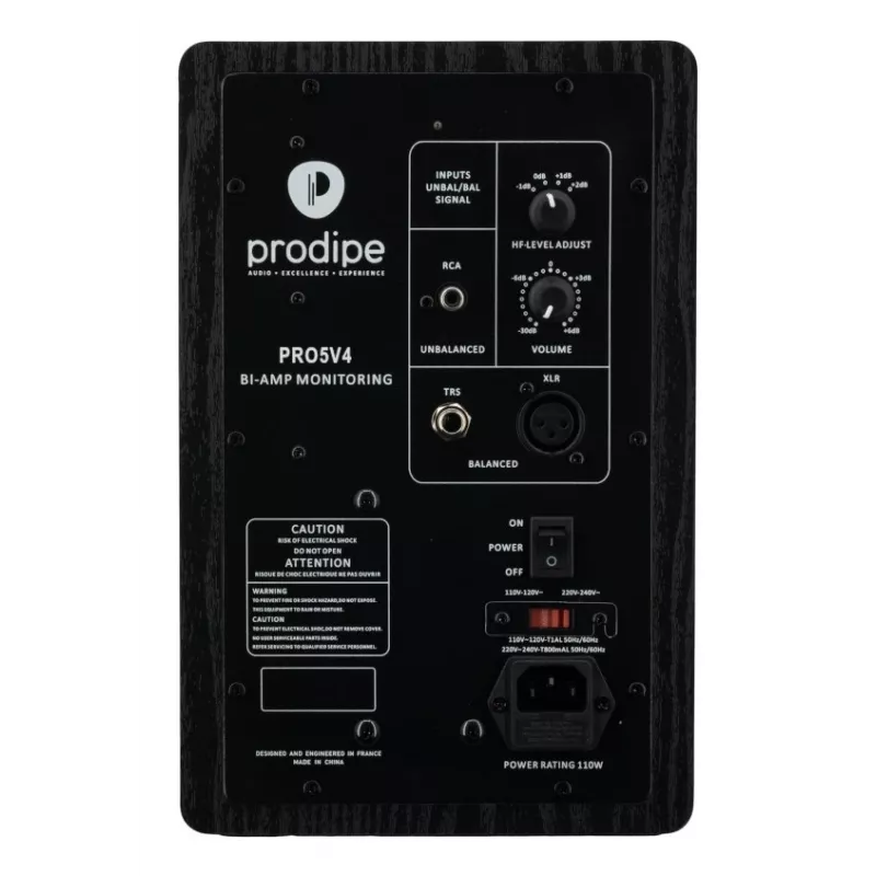 Prodipe Pro 5 V4 Aktiv-Studiomonitor (Einzeln) - 5.25 Zoll Woofer, 75W Bi-verstärkt, XLR/TRS/RCA