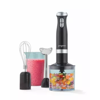 Progress EK6690PVDE 4-in-1 Stabmixer-Set, 600 W, Schwarz/Edelstahl