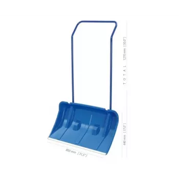 PROSPERPLAST PP. Doppelschaufel Arctic Blue 80cm Schneeschaufel mit Stahlstiel