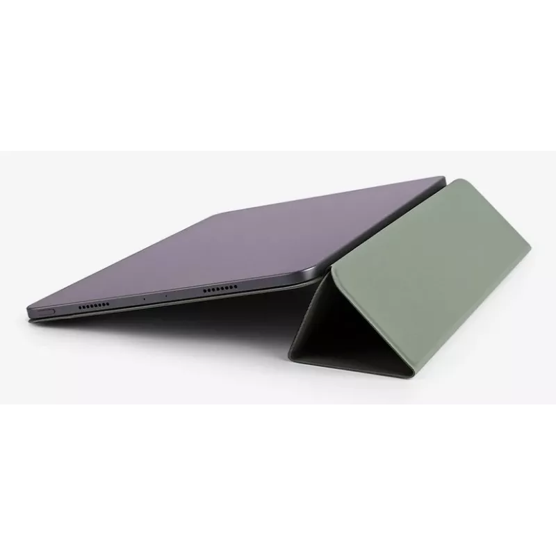 Schutzhülle für iPad Air 13 (2024/2025) – Anthrazitfarbenes Veganes Leder Folio mit Ständer, Magnetverschluss, Apple Pencil Unterstützung, Militärischer Fallschutz
