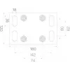 PSG 60.00P.80.19 Cantilever-Torlaufwagen-Set für 80x80x5 mm Schiene, 400 kg Tragkraft, 2 Laufwagen mit je 5 Stahlrollen, verzinkter Stahl