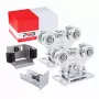 PSG 60.00P.80.19 Cantilever-Torlaufwagen-Set für 80x80x5 mm Schiene, 400 kg Tragkraft, 2 Laufwagen mit je 5 Stahlrollen, verzinkter Stahl