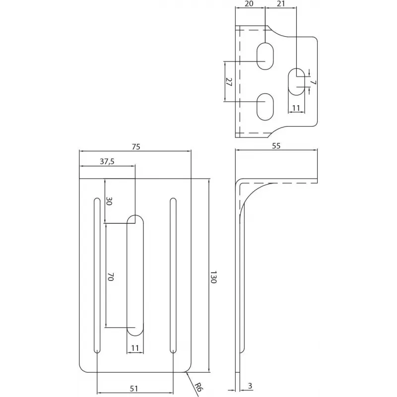 PSG 60.014.9005 Stützbügel für Drive-On-Halter, Tiefschwarz RAL 9005