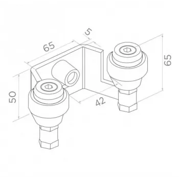 PSG 60.022.7016 Oberer Torführungsbügel für Schiebetore, 42 mm Rollen, Anthrazitgrau RAL7016