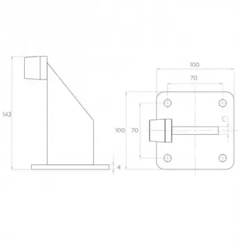 PSG 60.039.9005 Toranschlag-Puffer, EPDM-Gummi, Schwarz RAL 9005, 2-Loch-Schraubbefestigung, 70 mm Lochabstand, 11 mm Löcher, -30 °C bis +80 °C