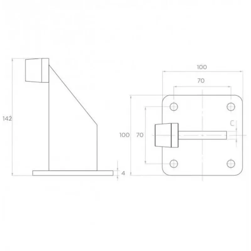 PSG 60.039.9005 Toranschlag-Puffer, EPDM-Gummi, Schwarz RAL 9005, 2-Loch-Schraubbefestigung, 70 mm Lochabstand, 11 mm Löcher, -30 °C bis +80 °C