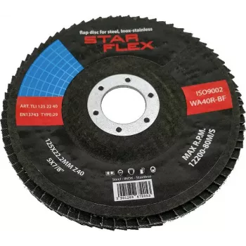 PSG Star Flex T29 125-22 Grit 40 INOX Fächerschleifscheibe TLI1252240