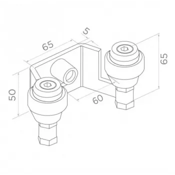 PSG obere Führungshalterung 60 mm für Schiebetore, 2 Rollen, Anthrazit RAL 7016 (60.023.7016)