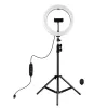 PULUZ 26cm LED-Ringleuchte mit Stativ bis 1,1 m und Handyhalterung, USB-betrieben