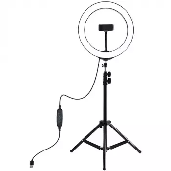 PULUZ LED Ring Light 26cm mit Stativ bis 1,1m und Handyhalter, USB