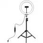 PULUZ LED Ring Light 26cm mit Stativ bis 1,1m und Handyhalter, USB