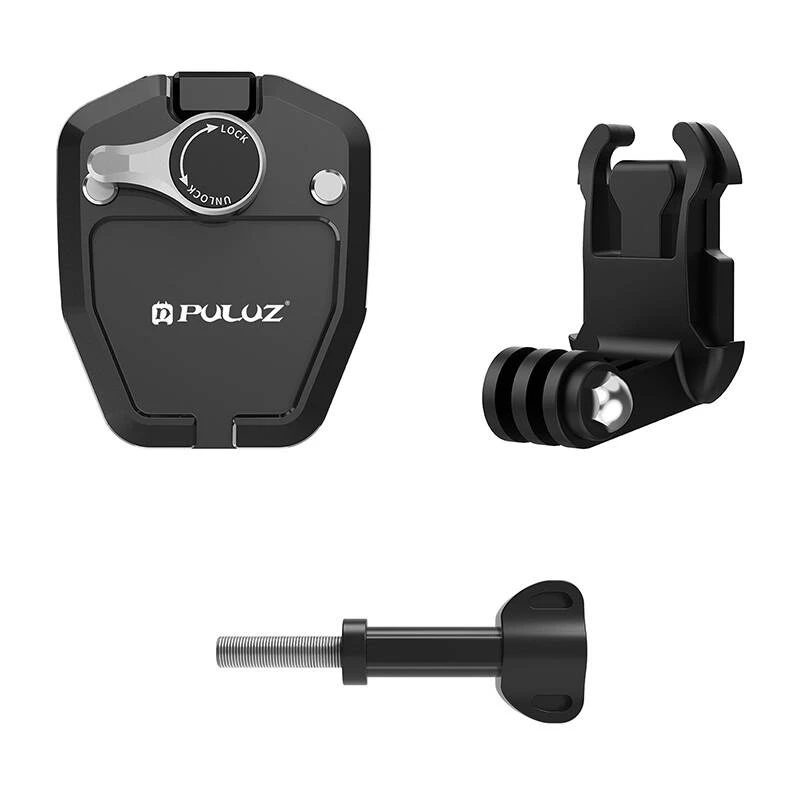 PULUZ Motorrad-Windschutzscheiben-Clip für Action-Kameras (DJI Osmo Action 4, GoPro Hero 12, Insta360 Ace Pro / X4) - Schwarz