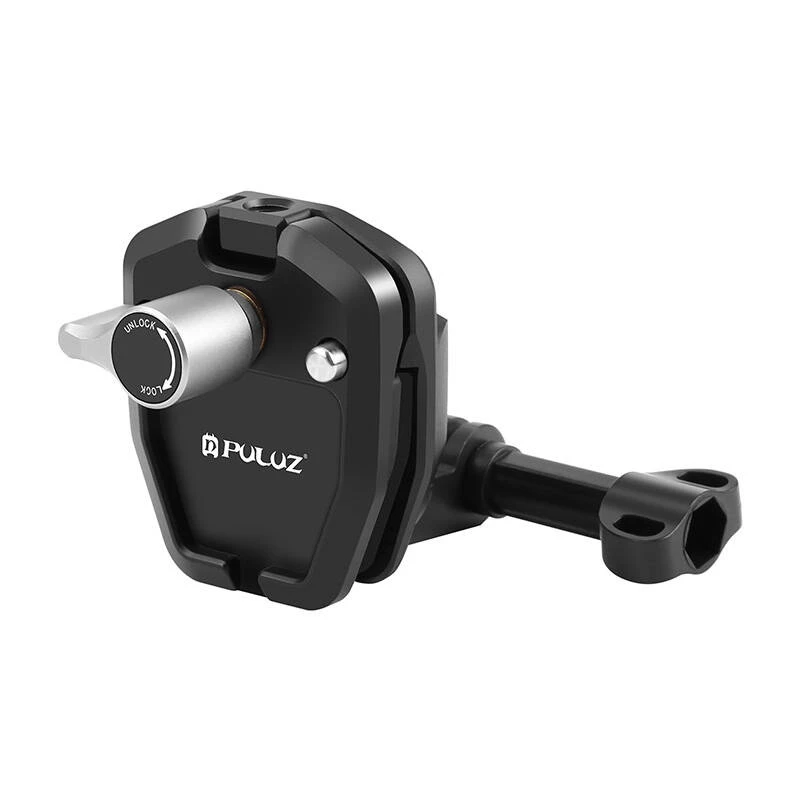 PULUZ Motorrad-Windschutzscheiben-Clip für Action-Kameras (DJI Osmo Action 4, GoPro Hero 12, Insta360 Ace Pro / X4) - Schwarz