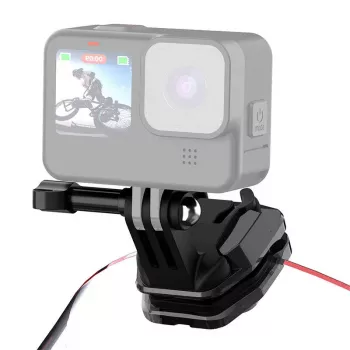 PULUZ Motorrad-Windschutzscheiben-Clip für Action-Kameras (DJI Osmo Action 4, GoPro Hero 12, Insta360 Ace Pro / X4) - Schwarz