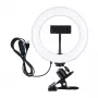 PULUZ PKT3120B 20 cm Professionelles Ringlicht für Vlogging, Live-Streaming & Make-up – 80 LEDs, 10W, 3000K-6500K, 10 Stufen dimmbar, mit Monitor-Clip & Handyhalterung – Schwarz