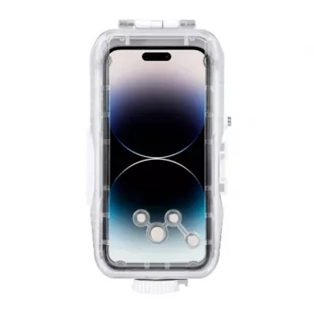 PULUZ Plastic Waterproof Case für iPhone 15 Plus/15 Pro Max/14 Plus/14 Pro Max/13 Pro Max/12 Pro Max/11 Pro Max (Weiß)