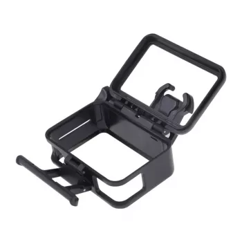 Puluz Schutzhülle für DJI Osmo Action - Schwarzer PC-Rahmen mit Kaltgeräteschuh-Halterung, Schnellspannverschluss