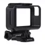 Puluz Schutzhülle für DJI Osmo Action - Schwarzer PC-Rahmen mit Kaltgeräteschuh-Halterung, Schnellspannverschluss