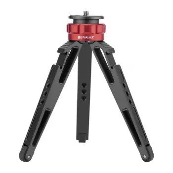 PULUZ PU3070GT Tischstativ – Kompaktes Kugelkopf-Stativ mit Handyhalterung, 1/4 Zoll Gewinde, 2 kg Belastung, Schwarz