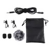 PULUZ PU424 Lavalier-Mikrofon 1,5 m 3,5 mm TRRS omnidirektionales Kondensator-Ansteckmikrofon für Smartphones, DSLR-Kameras, Laptops - Schwarz
